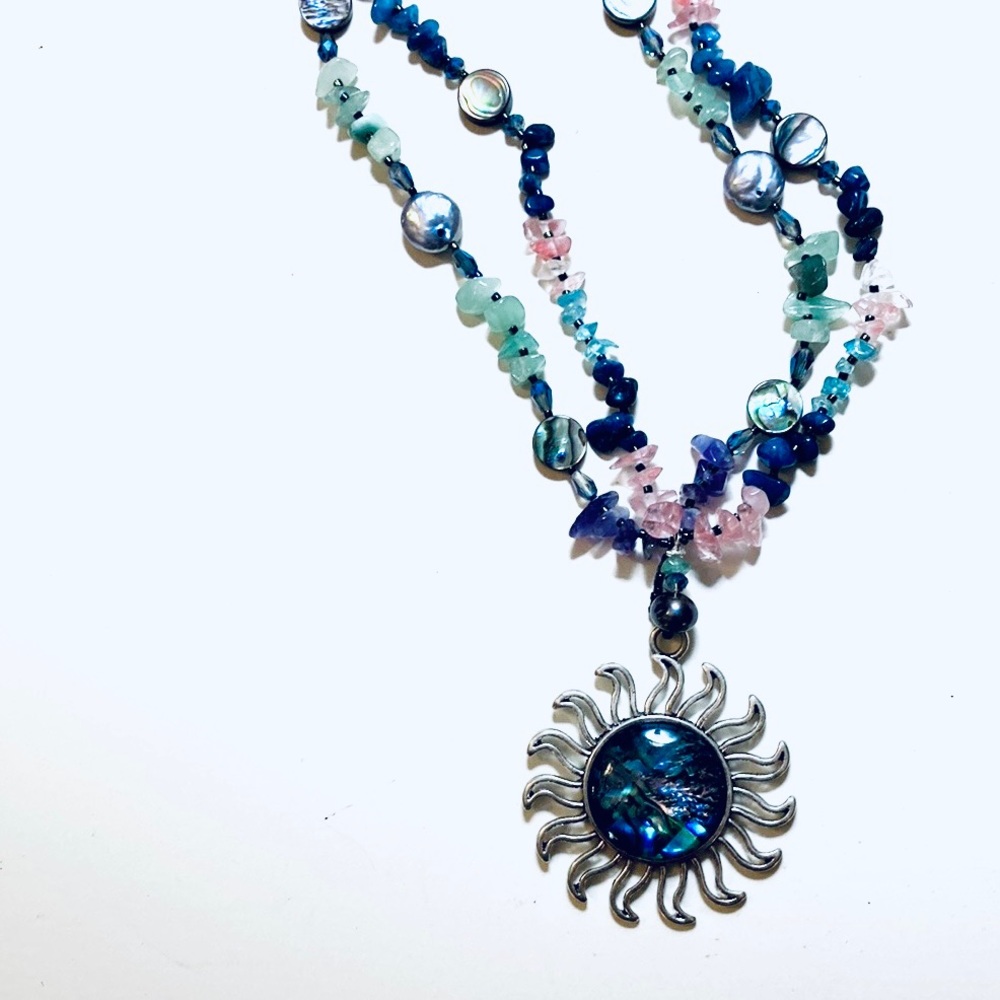 Handmade Summer Sunsets on the Patio Statement Necklace - Picture 11 of 16